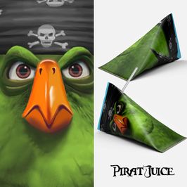 Piratpapegoja - Juicepaket design